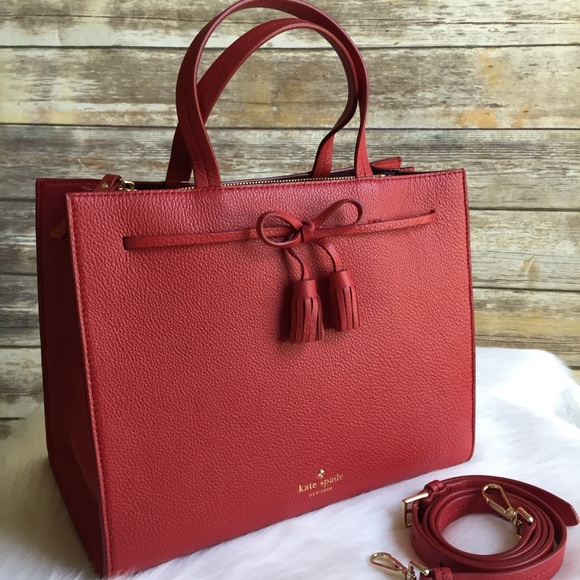Kate spade hayes Street Large isobel Rosso satchel - Picture 2 of 8